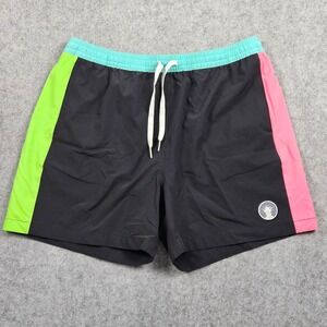 Chubbies Mens XL Swim Trunks Black Neon Colorblock 5.5 Inseam